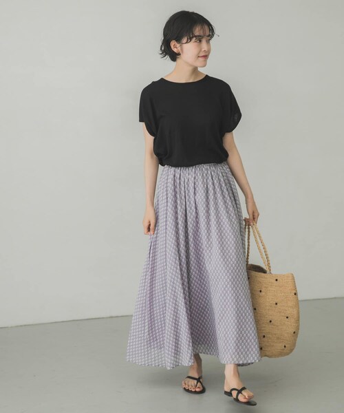 かぐれ（カグレ）の「小紋柄プリントスカート（その他・レディース・MINT/GRAY・FREE）」の9枚目の写真