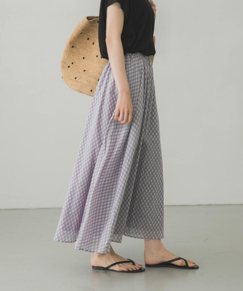 かぐれ（カグレ）の「小紋柄プリントスカート（その他・レディース・MINT/GRAY・FREE）」の4枚目の写真