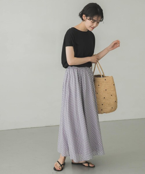 かぐれ（カグレ）の「小紋柄プリントスカート（その他・レディース・MINT/GRAY・FREE）」の10枚目の写真