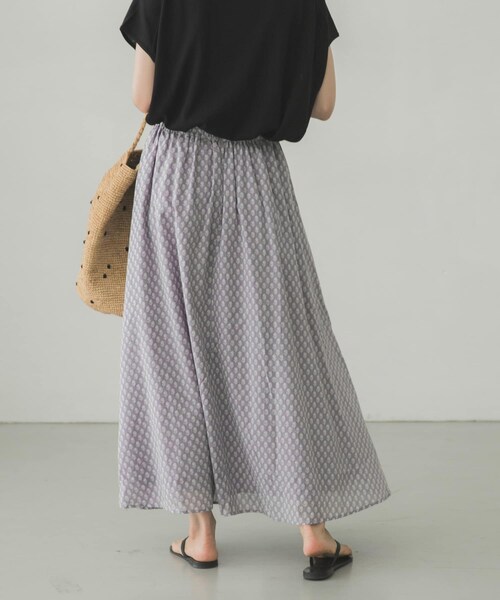 かぐれ（カグレ）の「小紋柄プリントスカート（その他・レディース・MINT/GRAY・FREE）」の5枚目の写真