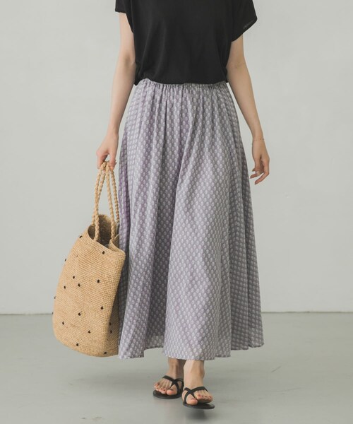 かぐれ（カグレ）の「小紋柄プリントスカート（その他・レディース・MINT/GRAY・FREE）」の3枚目の写真