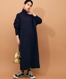 ADAM ET ROPE' | 【WEB限定】タートルバックスリットニットワンピース(ワンピース/ドレス)