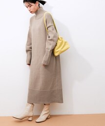 ADAM ET ROPE' | 【WEB限定】タートルバックスリットニットワンピース(ワンピース/ドレス)