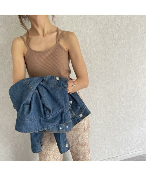 copine（コピン）の「カップ付きバッククロスデザインキャミソール(4color)（キャミソール・レディース・オフ/モカ/ブラウン/ブラック・ワンサイズ）」の4枚目の写真