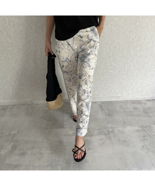 copine（コピン）の「ペイント柄ストレートパンツ(2color)（その他パンツ・レディース・イエロー/ベージュ・ワンサイズ）」の2枚目の写真