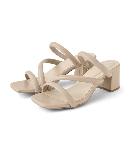 GRL（グレイル）の「スクエアトゥストラップサンダル（サンダル・レディース・オフホワイト/ピンク/グリーン/ベージュ・24.5）」の2枚目の写真