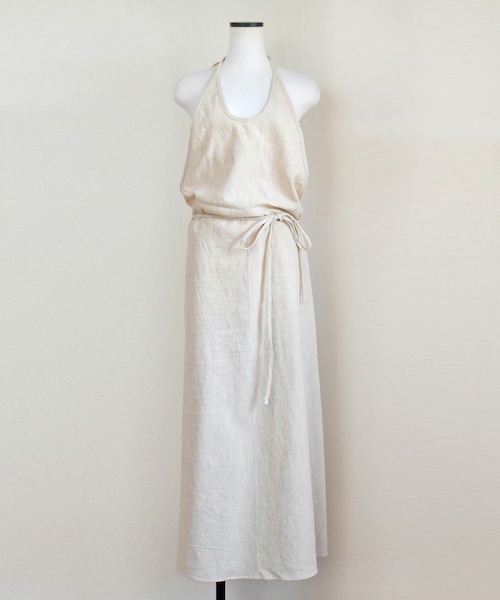 Marient(マリエント)の「ホルターリネンカラーOP(ワンピース・レディース・イエロー/パープル/ベージュ・FREE)」の2枚目の写真