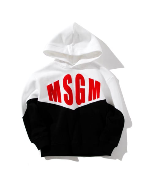 MSGM ブラック フード付き クロップドパーカー トレーナーS MSGM MSGM ブラック フード付き クロップドパーカー トレーナーS MSGM