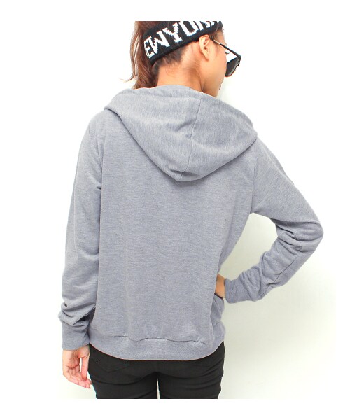 ANAP（アナップ）の「シンプルスウェットパーカー（ジャケット/アウター・レディース・イエロー/グレー/ピンク/ブラック/ブルー/レッド・one size）」の10枚目の写真