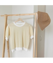 ショルダータックワッフルサマーニット