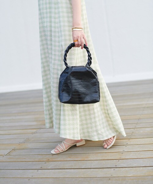 DISCOAT（ディスコート）の「【Casselini/キャセリーニ】カラフルパイソンハンドバッグ（トートバッグ・レディース・ブラウン/ブラック・FREE）」の2枚目の写真