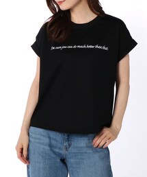 Lui's | メッセージプリントフレンチTシャツ(Tシャツ/カットソー)