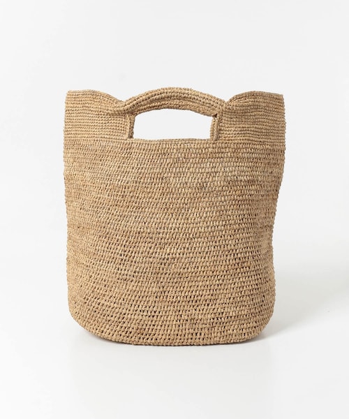 IENA Le Voyage en Panier ラフィアラインBAG IENA - LE VOYAGE EN PANIERラフィアバッグレザーカゴの通販 by えり's