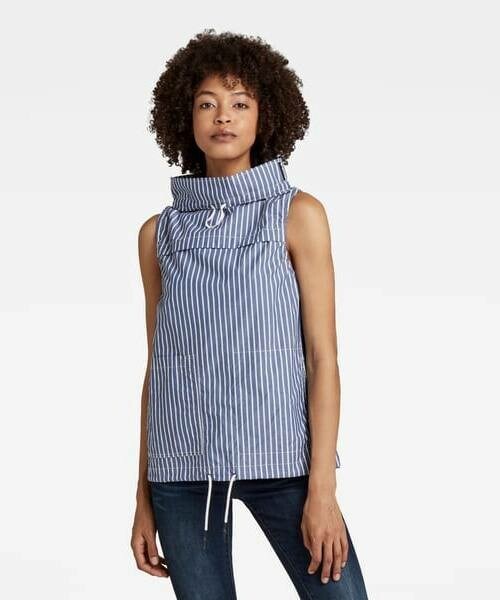 G-STAR RAW (ジースターロゥ) SLEEVELESS MOCK NECK TOP (ノースリーブモックネックトップ) サステナブル ノースリーブ プルオーバー シャツ G-STAR RAW（ジースターロゥ）の「SLEEVELESS MOCK NECK TOP