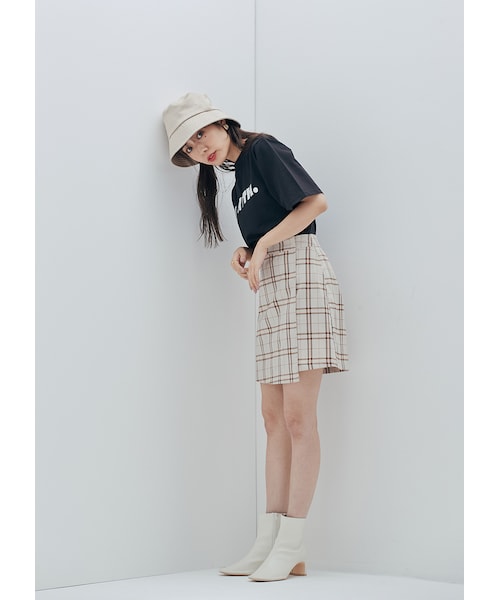 N WITH.（エヌウィズ）の「チェック柄ラップスカート7月中旬（スカート