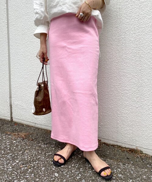 Shenery シーナリー シーナリー の Web限定カラー ピンク リブロングスカート スカート Wear