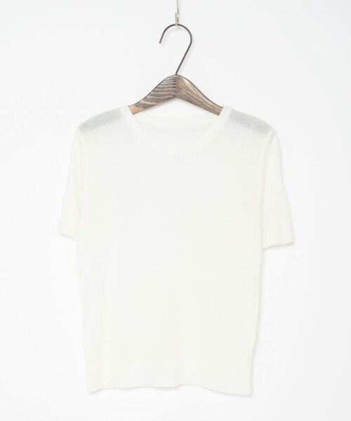 Crisp yours（クリスプユアーズ）の「ショートスリーブサマーニット[c1k2866b]（ニット/セーター・レディース・アイボリー・FREE）」の2枚目の写真