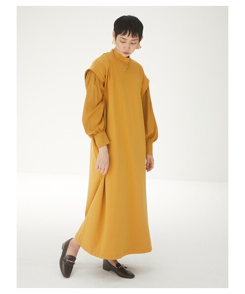 Green　Parks（グリーンパークス）の「armonia・ボリューム袖リラックスワンピース（ワンピース/ドレス・ブラック/テラコッタ/マスタード・F）」の22枚目の写真