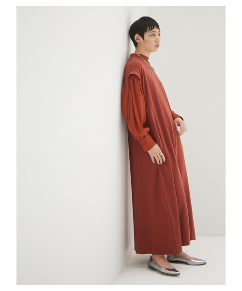 Green　Parks（グリーンパークス）の「armonia・ボリューム袖リラックスワンピース（ワンピース/ドレス・ブラック/テラコッタ/マスタード・F）」の8枚目の写真