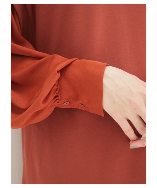 Green　Parks（グリーンパークス）の「armonia・ボリューム袖リラックスワンピース（ワンピース/ドレス・ブラック/テラコッタ/マスタード・F）」の14枚目の写真