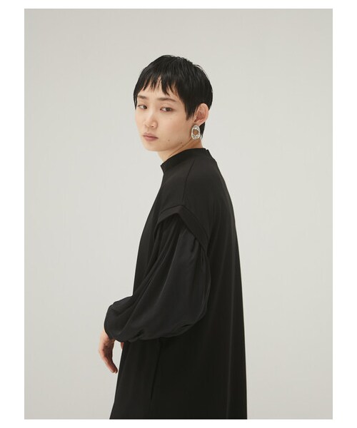 Green　Parks（グリーンパークス）の「armonia・ボリューム袖リラックスワンピース（ワンピース/ドレス・ブラック/テラコッタ/マスタード・F）」の18枚目の写真