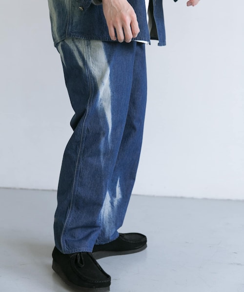 パンツ AURALEE SUNFADE BLEACH LIGHT DENIM PANTS Auralee Sun Fade Bleach Light Denim Pants Men size 3 Cotton