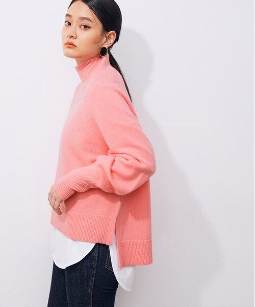 ADAM ET ROPE'(アダムエロペ)の「ウールクロップドタートルプルオーバー(トップス・レディース・ブラック/グレー/キナリ/ライトグリーン/サックス/ピンク・F)」の6枚目の写真