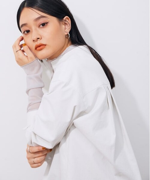 ADAM ET ROPE'（アダムエロペ）の「シアーメローシフォンタートル（トップス・レディース・ベージュ系/ラベンダー/ブラック・F）」の2枚目の写真