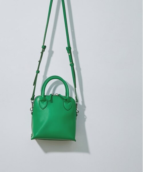 ADAM ET ROPE'（アダムエロペ）の「エコレザーMINIボストンバッグ（バッグ・レディース・グリーン/ブラック/オフホワイト・F）」の3枚目の写真