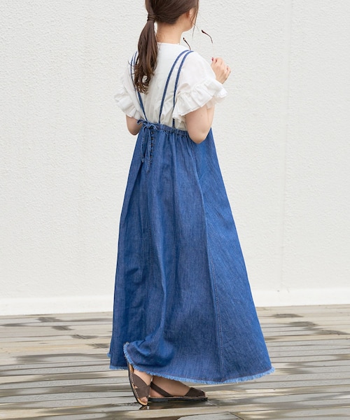 PUAL CE CIN（ピュアルセシン）の「【WEB限定】綿麻デニムキャミ