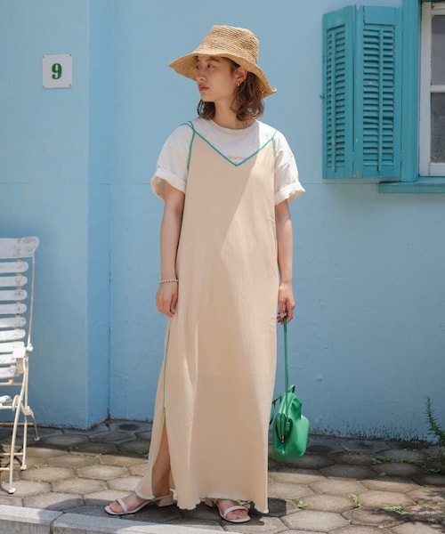 Kastane カスタネ カスタネ の 配色パイピングキャミワンピース ワンピース Wear