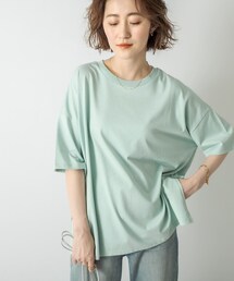 RIVE DROITE | 【カジュアルに着てもクリーンな印象】ポリエステルコットン天竺ドロップTシャツ(Tシャツ/カットソー)