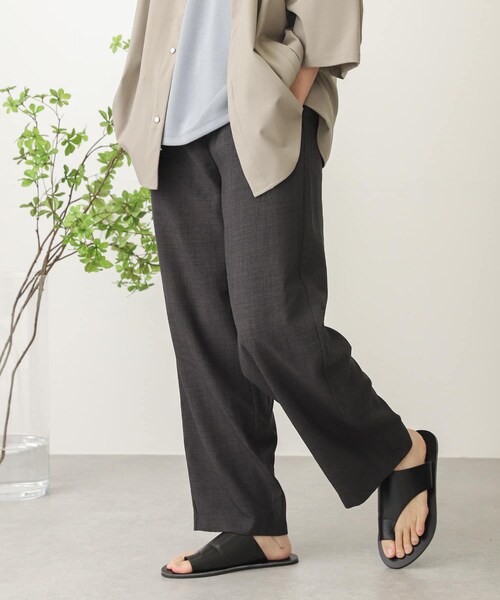 SENSE OF PLACE by URBAN RESEARCH(センスオブプレイスバイアーバンリサーチ)の「リネンライクタックワイドパンツ(その他・メンズ・BLUE/BROWN/CHARCOAL/IVORY・S/M/L)」の14枚目の写真