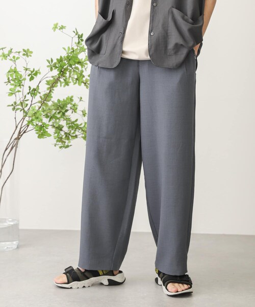 SENSE OF PLACE by URBAN RESEARCH(センスオブプレイスバイアーバンリサーチ)の「リネンライクタックワイドパンツ(その他・メンズ・BLUE/BROWN/CHARCOAL/IVORY・S/M/L)」の7枚目の写真