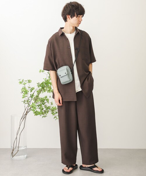SENSE OF PLACE by URBAN RESEARCH(センスオブプレイスバイアーバンリサーチ)の「リネンライクタックワイドパンツ(その他・メンズ・BLUE/BROWN/CHARCOAL/IVORY・S/M/L)」の12枚目の写真
