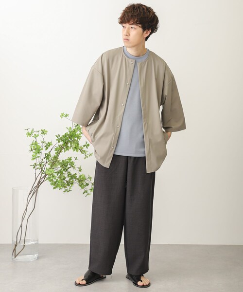 SENSE OF PLACE by URBAN RESEARCH(センスオブプレイスバイアーバンリサーチ)の「リネンライクタックワイドパンツ(その他・メンズ・BLUE/BROWN/CHARCOAL/IVORY・S/M/L)」の16枚目の写真