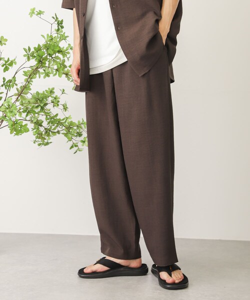 SENSE OF PLACE by URBAN RESEARCH(センスオブプレイスバイアーバンリサーチ)の「リネンライクタックワイドパンツ(その他・メンズ・BLUE/BROWN/CHARCOAL/IVORY・S/M/L)」の3枚目の写真