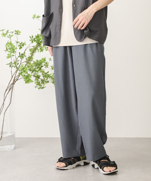 SENSE OF PLACE by URBAN RESEARCH(センスオブプレイスバイアーバンリサーチ)の「リネンライクタックワイドパンツ(その他・メンズ・BLUE/BROWN/CHARCOAL/IVORY・S/M/L)」の1枚目の写真