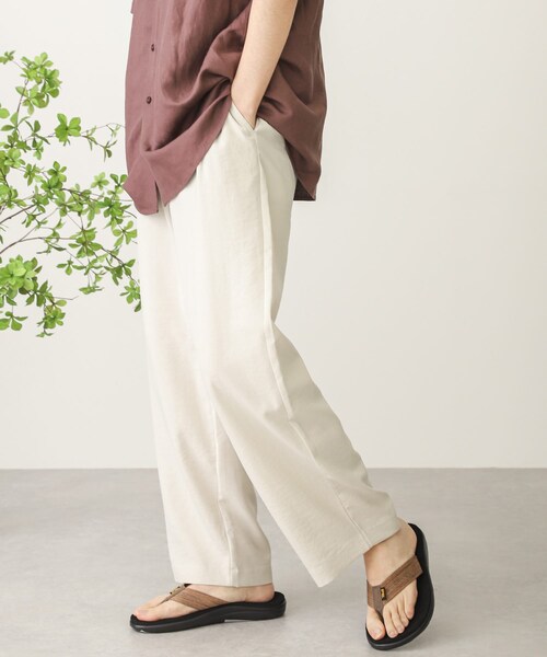 SENSE OF PLACE by URBAN RESEARCH(センスオブプレイスバイアーバンリサーチ)の「リネンライクタックワイドパンツ(その他・メンズ・BLUE/BROWN/CHARCOAL/IVORY・S/M/L)」の18枚目の写真