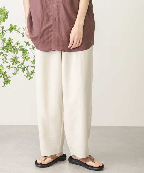SENSE OF PLACE by URBAN RESEARCH(センスオブプレイスバイアーバンリサーチ)の「リネンライクタックワイドパンツ(その他・メンズ・BLUE/BROWN/CHARCOAL/IVORY・S/M/L)」の4枚目の写真