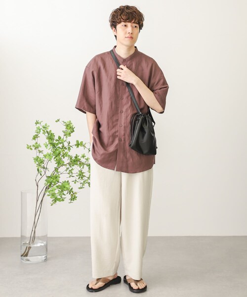 SENSE OF PLACE by URBAN RESEARCH(センスオブプレイスバイアーバンリサーチ)の「リネンライクタックワイドパンツ(その他・メンズ・BLUE/BROWN/CHARCOAL/IVORY・S/M/L)」の19枚目の写真