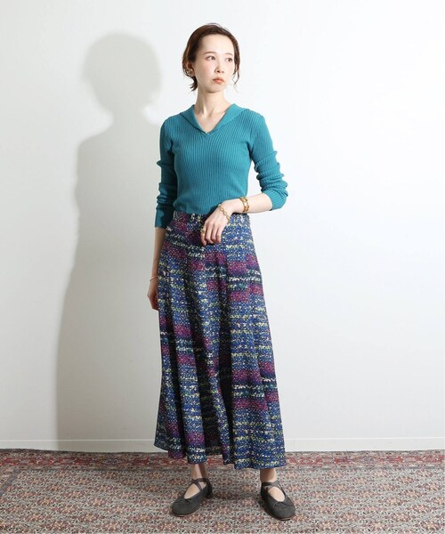 【新品未使用】IENA LA BOUCLEリングプリントパネルスカート IENA（イエナ）の「IENA LA BOUCLE モザイクプリント パネル