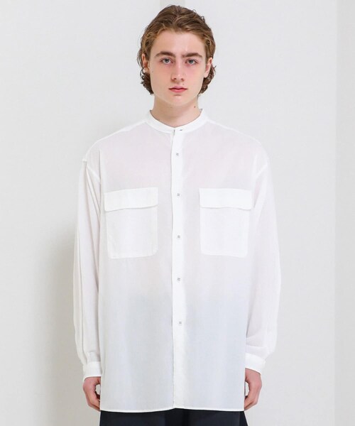 WHITE MOUNTAINEERING（ホワイトマウンテニアリング）の「BAND COLLAR LONG SLEEVES SHIRT（その他・メンズ・WHITE/BLACK/NAVY・0/1/2）」の3枚目の写真