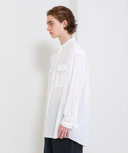 WHITE MOUNTAINEERING（ホワイトマウンテニアリング）の「BAND COLLAR LONG SLEEVES SHIRT（その他・メンズ・WHITE/BLACK/NAVY・0/1/2）」の4枚目の写真
