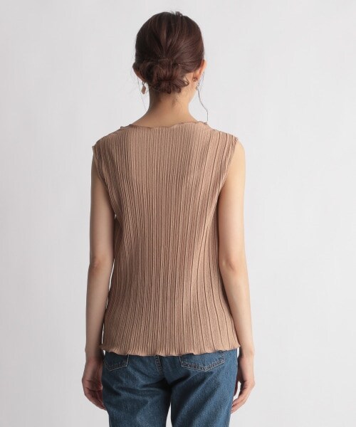 Andemiu（アンデミュウ）の「プリーツメロウカットソー（トップス・オフホワイト/ブラック/ベージュ・F）」の14枚目の写真