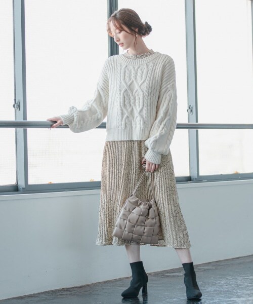 Andemiu（アンデミュウ）の「ワイドメッシュキンチャク（バッグ・レディース・ブラック19/ベージュ55・F）」の6枚目の写真