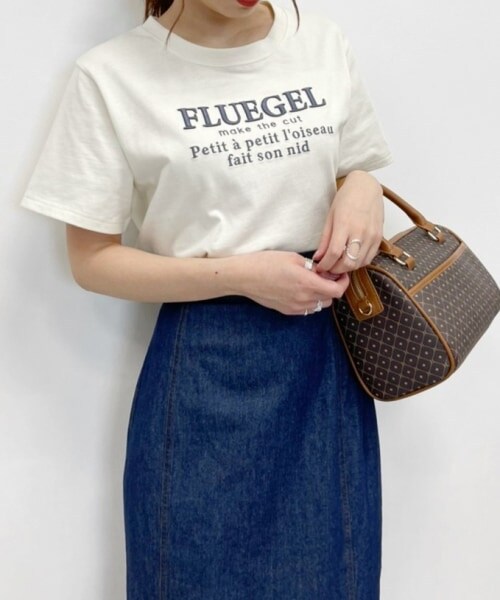 Heather（ヘザー）の「ロゴシシュウTEE（トップス・ブルーロゴ・FREE）」の2枚目の写真