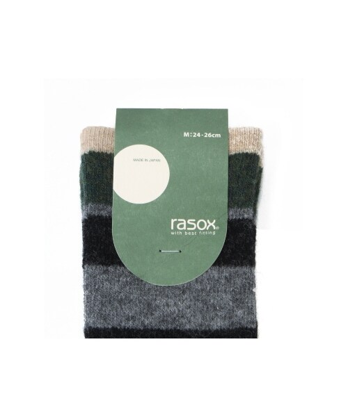 rasox（ラソックス）の「RASOX マルチボーダーウール・クルー（レッグウェア・メンズ・サックスベース/パープルベース/レッドベース・M）」の6枚目の写真