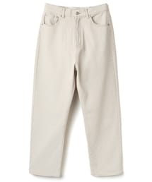 フラッシャー付きカラーデニムストレートパンツ