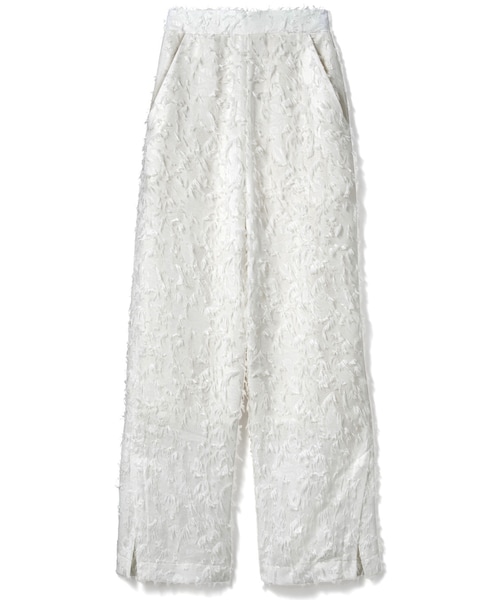 GRL（グレイル）の「フェザーサイドスリットワイドパンツ（その他パンツ・レディース・ブラック/オフホワイト・M）」の2枚目の写真